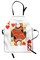 Ambesonne Queen Apron, Queen of Hearts Playing Card Casino Design Gambling Game Poker Blackjack, Unisex Kitchen Bib with Adjustable Neck for Cooking Gardening, Adult Size, Vermilion Yellow White